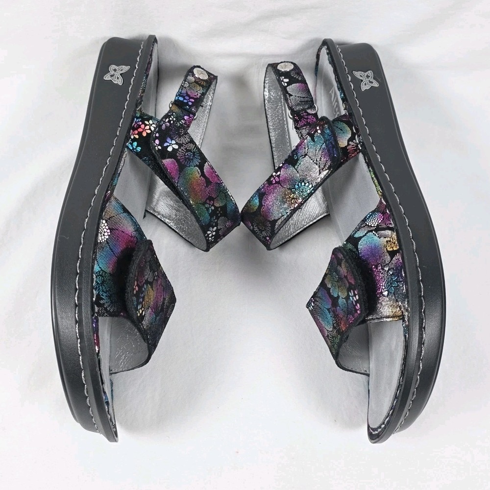 Alegria Verona Liberty Love Rainbow Slingback Sz 10 Multi Floral Sandals VER-450 - Picture 3 of 9